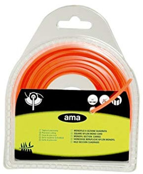 AMA Monofilo per Decespugliatore Handi Pack - Filo Quadrato Arancione in Blister, Diametro 2,7 mm, Lunghezza 14 m, Ideale per Giardinaggio