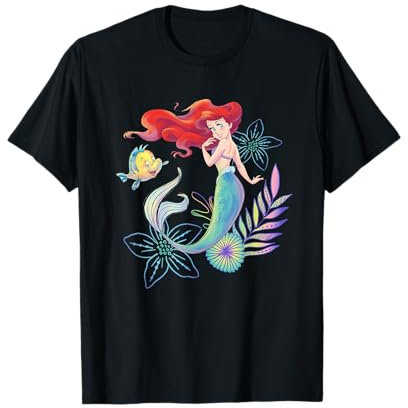 Disney The Little Mermaid Ariel and Flounder Sea T-Shirt