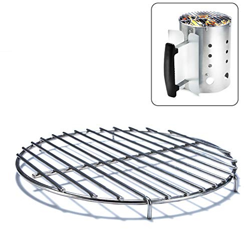 Chimney-Mate Charcoal Starter Grilling Grate | Sous Vide Searing Accessory | Turn Your Charcoal Chimney Into A Portable Grill | Fits On Top Of Most 7.5 Inch Chimneys | Portable Camping Grill Grate