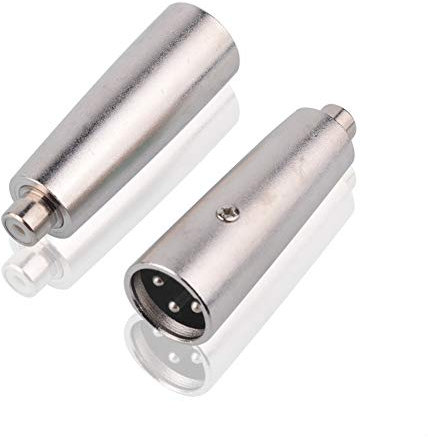 S SIENOC Chapado en Níquel RCA (F) a XLR (M) Adaptador, RCA Hembra a XLR Masculino Conector de metal Plata (RCA (F) - XLR (M), 2 Pieza)