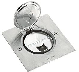 Legrand 089761 Prise de Sol Simple Catégorie6 FTP avec Platine Carrée, RJ45, Inox