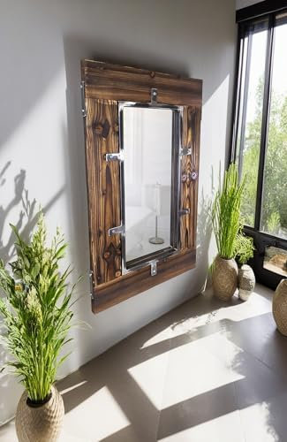 CHYRKA® Spiegel Wandspiegel Holzspiegel Garderobenspiegel LEMBERG Flurspiegel (60x80 cm)