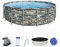 Bestway Power Steel™ Frame Pool, 549 x 132 cm, Komplett-Set mit Filterpumpe, rund, Stein-Optik