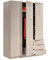 Bricozone Armoire à penderie robuste multi-usage avec 3 étagères, 3 portes battantes et tringle à vêtements Lancaster, décoration pour chambre à coucher, salon, entrée 180 x 121 x 52 cm, couleur chêne
