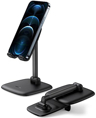 UGREEN Soporte Móvil Mesa, Stand Teléfono Movil Ajustable Universal Multiángulo Compatible con iPhone 14 Pro, Galaxy S21/S20/ Note 20/10, Redmi Negro
