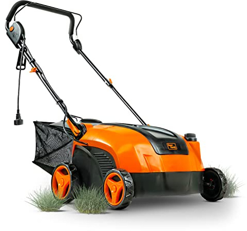 SuperHandy Lawn Scarifier, Raker 2 in 1 Walk Behind Dethatcher Electric 230V with Collection Bag Yard, Garden Care, Landscaping