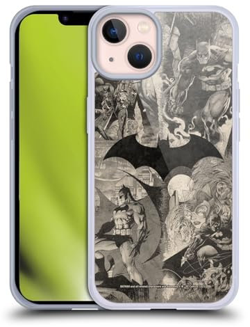 Head Case Designs Offiziell Offizielle Batman DC Comics Logo Collage Gestresst Hush Soft Gel Handyhülle Hülle kompatibel mit Apple iPhone 13