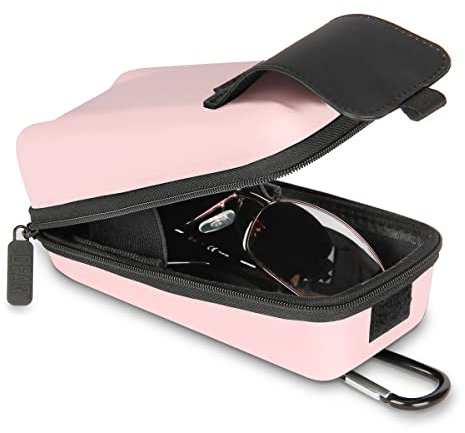 USA Gear Custodia Rigida per Occhiali - Custodia Protettiva per Occhiali - Custodia Rigida con Caricamento Dall'alto con Passante per Cintura e Moschettone (Rosa)
