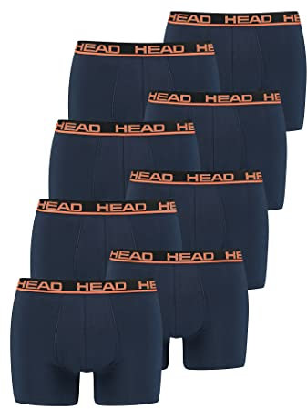 HEAD 8 er Pack Herren Boxer Boxershorts Basic Pant Unterwäsche, Farbe:010 - Blue/Orange, Bekleidungsgröße:L