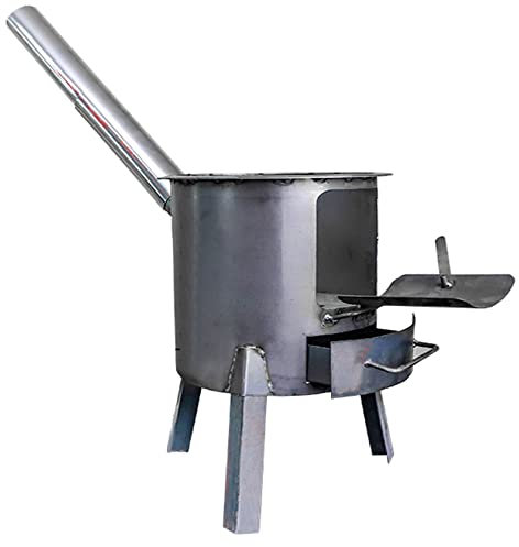 YYUINU Poêle À Charbon/Bois Détachable Portable, Poêle Multifonctionnel en Fonte De Cuisson sans Fumée, Chauffage De Camping Intérieur/extérieur Mobile,25CM