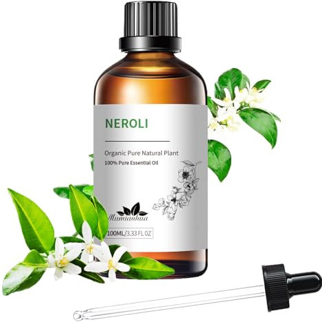 Aceite Esencial de Neroli Puro, Mumianhua Aceite Natural de Flor de Naranjo para Humidificador, Purificador de Aire, Aromaterapia, Piel, Cabello, Crema y Elaboración de Jabón - 100ml