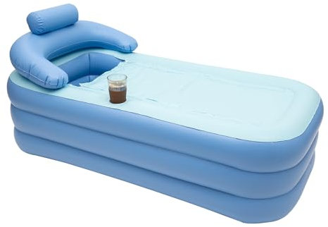Bañera plegable inflable Bañera móvil Adultos 160 × 82 × 48 cm Plegable Inflable gruesa Bañera caliente para adultos Piscina inflable para niños