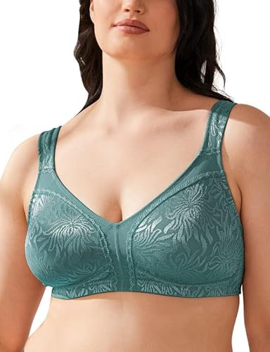 Wingslove Femme Soutien-Gorge Minimiseur Grande Taille Non Rembourré sans Armature(Vert Menthe,100D)