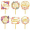 AIBAOBAO 6 Pcs Blumen Happy Birthday Cake Topper Set, Blumenkuchendekoration Acryl alles Gute zum Geburtstag Kuchendekoration verschiedene, Tortenstecker für Mädchen, Kinder, Hochzeit, Mutter