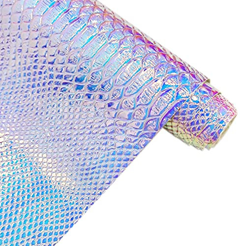 30 x 135 cm, holografisches Krokodilleder, metallisch schillerndes Alligator-Kunstleder, geprägter Bastelstoff für DIY-Nähprojekte