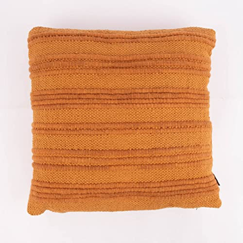 Linen & More Kissen Liv Webstruktur einfarbig Rostbraun 45x45cm