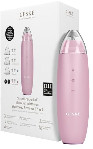 GESKE | SmartAppGuided™ MicroDermabrasion Blackhead Remover | 7 in 1 Mitesserentferner | Elektrischer Porenreiniger | Innovativer Vakuumsauger | Beauty Tools | Hautreinigungsgerät | Skincare Device