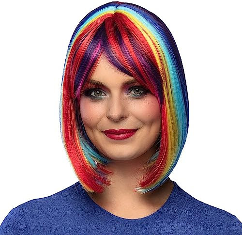 Boland 85718 - Bunte Perücke Unity, Longbob aus Kunsthaar für CSD und Festival, Zubehör für Faschingskostüme, Karneval, Mottoparty