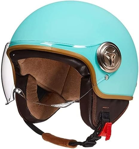 Vintage-Motorrad-Halbhelme mit offenem Gesicht für Männer und Frauen, DOT/ECE-geprüft, Street-Retro-Elektrofahrrad, Roller, Chopper-Helm, Roller, 3/4-Halbhelm E