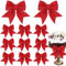 12 Stück Weihnachtsschleifen,12x15cm Rote Kränze Schleifen,Geschenkschleife,Rote Schleifen Weihnachtsbaum,Weihnachtsschleifen Dekorationen,für Weihnachtsbaum, Geschenkboxen,Weihnachtsdeko,Hochzeit