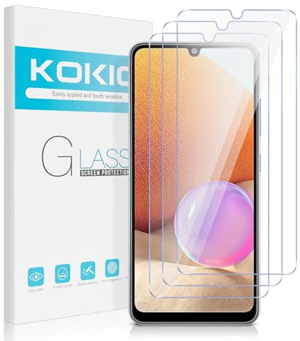 Kokio Lot de 3,Verre Trempé Galaxy A32 4G 6.4,Dureté 9H,Protecteur d'écran UHD 0,33 mm pour Samsung Galaxy A32 4G,Résistant à l'usure et Sans Bulles