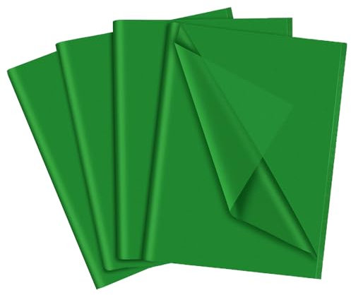 LZRinue 60 Blatt Grünes Seidenpapier, 35 x 50 cm - Geschenkverpackung, Kunsthandwerk, Kunstprojekte - Weihnachten, Geburtstag, Babyparty, St. Patricks Day