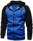 YawYews Sweatjacke Herren Zipper Hoodie Kapuzenjacke Herren Sweatjacke Mit Kapuze Sweatshirt Jacke Reißverschluss Blau M