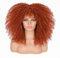 ISAMY Lange lockige Perücken für Schwarze Frauen Afro Bomb Curly Perücke mit Pony Synthetische Faser Klebefrei Lange Afro Kinky Curly Haar (Kupfer)