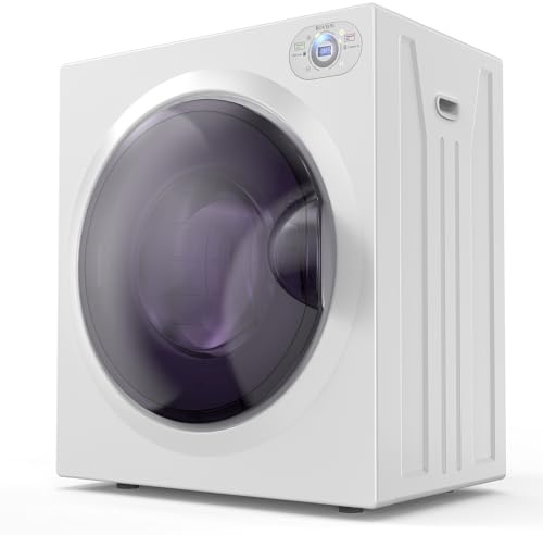 ROVSUN 2.6 Cu.Ft Portable Clothes Dryer, 1400W Fast Drying Front Load Tumble Laundry Dryer with Stainless Steel Tub & LCD Control Panel Six-Mode for Apartment, Home, Dorm