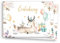 Friendly Fox Aquarell Reh Einladung, 12 Einladungskarten Rehkitz zum Kindergeburtstag, DIN A6 Einladungskarten Junge Mädchen, Waldtiere Reh
