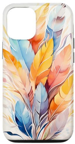 Hülle für iPhone 14 Federn im Aquarell-Stil