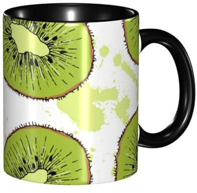 Tasse, 330 ml, individuelle Keramiktasse, Kaffeetasse, Teetasse für Küche, Restaurant, Büro,Kiwi