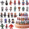 Mini hero Figuren Set, 26 Stück Mini Figurines Décoration Gâteau, Figuren Cake Topper, Figuren Kuchen Dekoration, Action Figuren Set, Cartoon Kuchen Topper, Mini Tortenfiguren für Kinder
