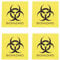QUARKZMAN Biohazard Aufkleber Warnschild Gelb mit Schwarzen Worten Warnetikett 100mmx100mm für Industrie 4 Stück.