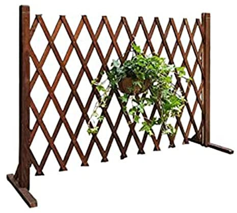 Holzspalier für den Garten, Sichtschutzzaun, Tor, braun, erweiterbar, Pflanzendekoration für den Außenbereich (180 x 70 cm)