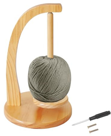 Hniuyun Yarn Holder for Crochet, Wooden Yarn Spinner with Magnetic Metal Twirling Mechanism, Yarn Dispenser for Knitting Lovers - Crochet Accessories