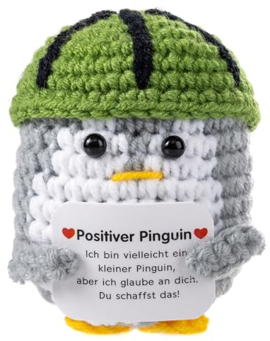 Werfunee Glücksbringer Positive Kartoffel, Pocket Hug Positive Pinguin Strickwolle Positive Kartoffel Deutsch, Positive Mutmacher Geschenke, Gute Besserung Geschenk motivationsgeschenke
