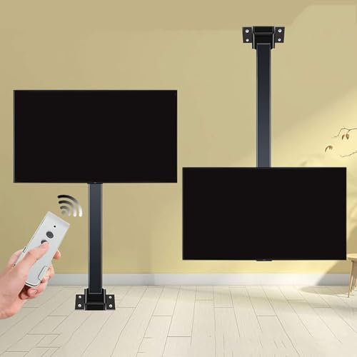 Telescopic Motorised TV Ceiling Bracket Auto Lift,Motorised TV Bracket Stand,Height Adjustable Telescopic Auto Lifting TV Stand,Fits 32-75 Inch TV Stand