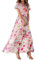 Robe Ete Femme, Robe Grande Taille Femme Fleurie Robe Mi Longue Fluide Grande Taille Femme Manches Courtes Robe Chic Et Elegant Col Rond Pas Cher Femme Mes Commandes Marque Robe Rose XL