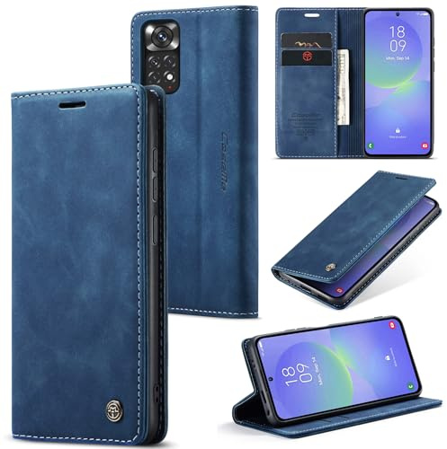 Phernykas Handyhülle für Xiaomi Redmi Note 11/11S/12S Hülle Leder,Magnetische Klapphülle mit kartenfach und Standfunktion Smartphone Schutzhülle Lederhülle Redmi Note 11 Flip Book Case (Blau)