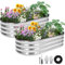 Galvanized Steel Raised Garden Bed – 120x60x30cm (4x2x1ft) Oval Metal Planter Box with Safety Edging & Free Gloves | Outdoor Raised Bed for Vegetables, Flowers, Herbs & Fruits (Silver-2 Pack)