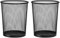 D.RECT Poubelle métal maille 19L noir | Corbeille à papier en treillis métallique | Corbeille à papier ronde XXL (Lot de 2)