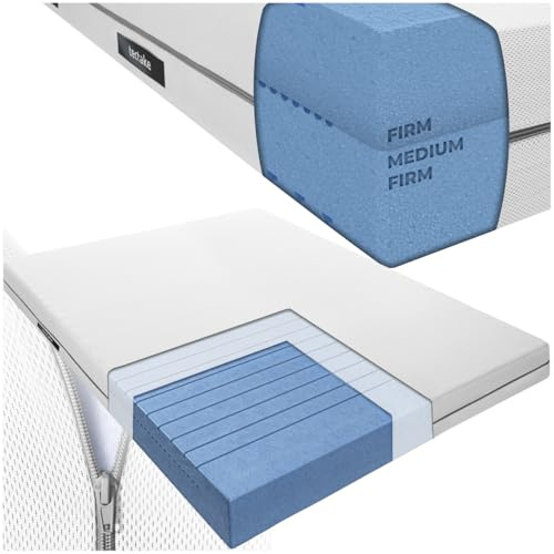 tectake® Matratze, Schaumstoffmatratze mit Komfortschaum und 3D Mesh Gewebe, 2in1 Härtegrade H2 und H3, Schlafmatratze für Bett, Ehebett, Gästebett, Doppelbett - 140x190 cm