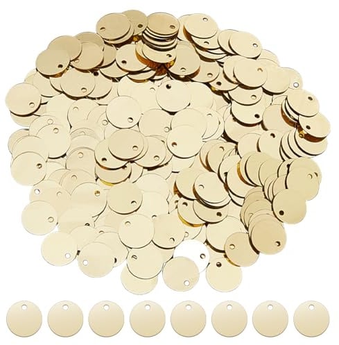 DICOSMETIC 2880 Paillettes Oro Piatte Rotonde, 10,5 mm, PVC, per Ricamo e Fai da Te