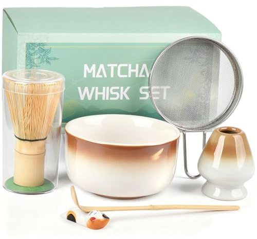 The Left Bridge Matcha Tea Set, Matcha Accessories, Matcha Whisk Set, Included Matcha Bowl, Bamboo Whisk, Sifter, Scoop, Whisk Holder, Spoon Stand, Matcha Beginner Set