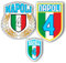 Set 3 pezzi Adesivo Scudetto Napoli mod. 4 sagomato (1 pz da cm 23 +1 pz. cm 25 +1 pz. cm 10)