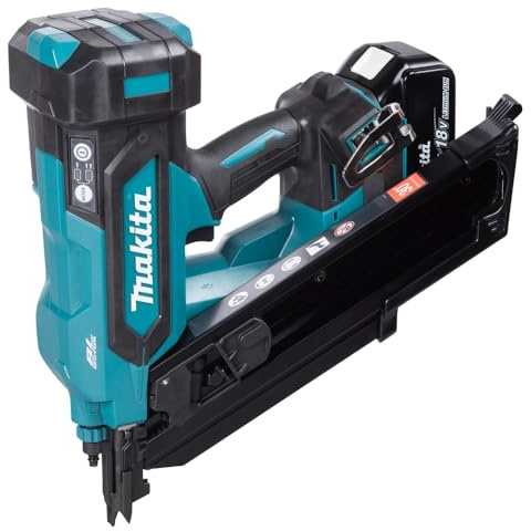 Makita DBN900RTE 18V Li-ion LXT Brushless Framing Nailer Complete with 2 x 5.0Ah Batteries and Charger Supplied in a Carry Case