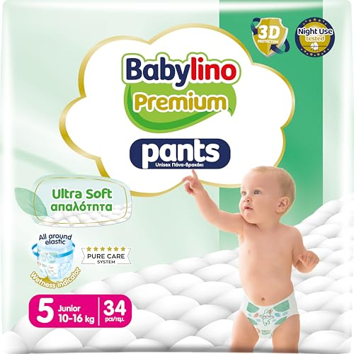 Babylino Premium Pants Größe 5 mit Ultra Soft Filter, Junior (10-16 kg), 34 Stück