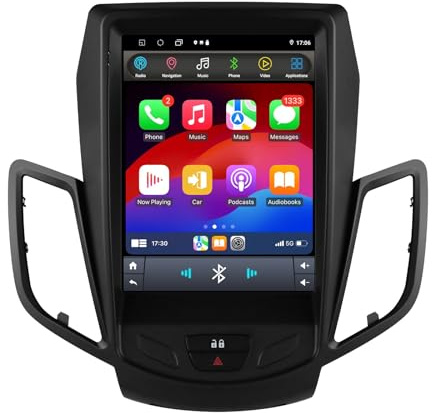 Ossuret Autoradio parar Ford Fiesta (2009-2017), 9.7 Zoll Android 13 Pantalla Táctil 2+32GB Navegación GPS con Carplay Android Auto WiFi Bluetooth USB Control del Volante
