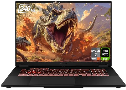 ASUS TUF A18 Gaming Laptop, AMD Ryzen 7-260, 64GB DDR5 RAM, 2TB PCle SSD, 18 2.5K (2560x1600) 240Hz Display, Nvidia G-Force RTX 5070, Tastiera Chiclet retroilluminata RGB, W11 Home, Jaeger Gray